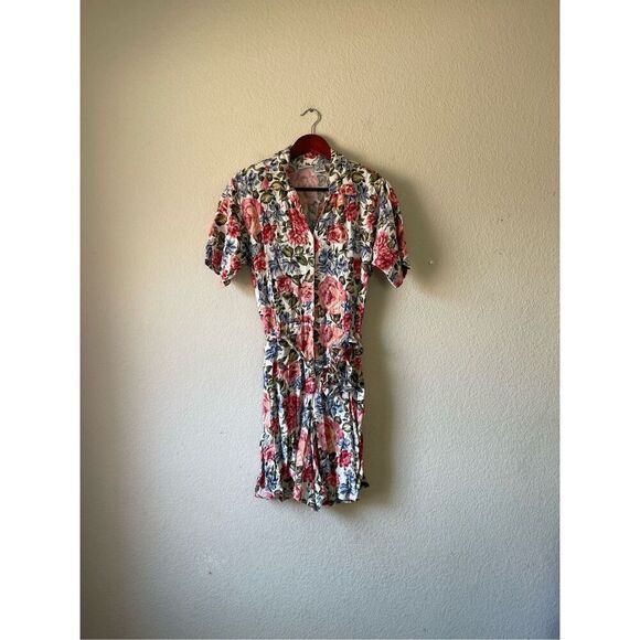 Vintage romper‎ 80s/90s boho girly floral print size small - Picture 1 of 6